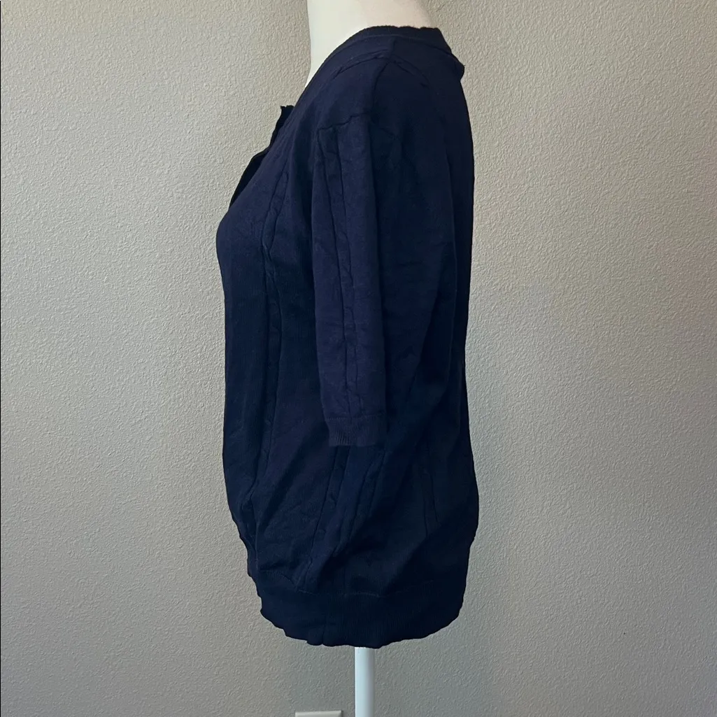 Urban Coco Cable Knit Cardigan Navy Size Large - Image 4