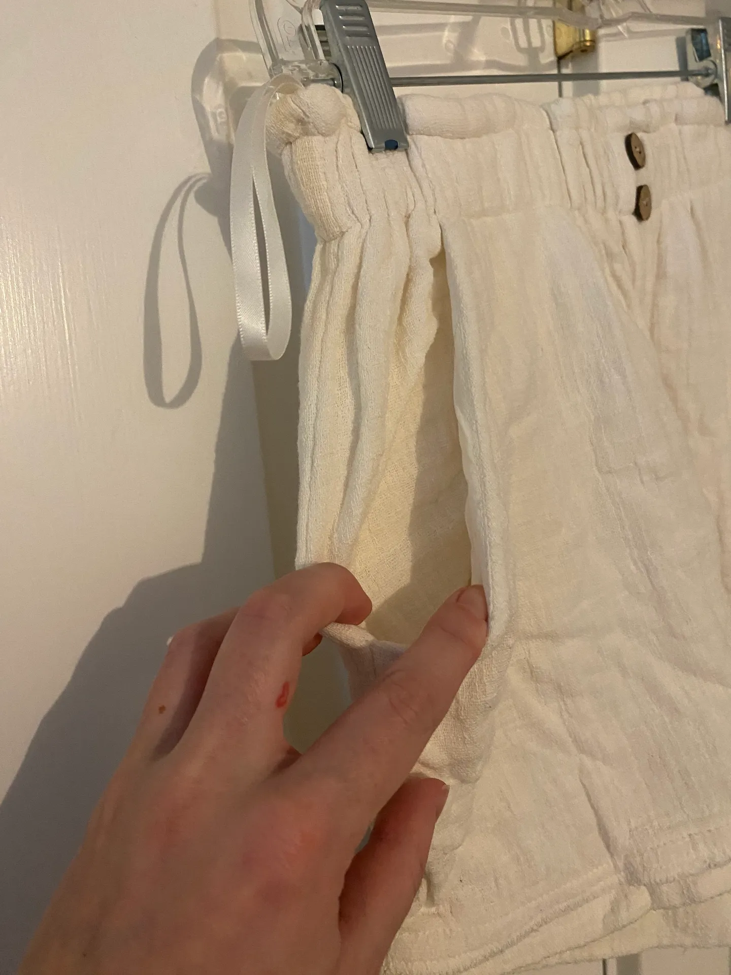 White Linen Shorts - Image 2