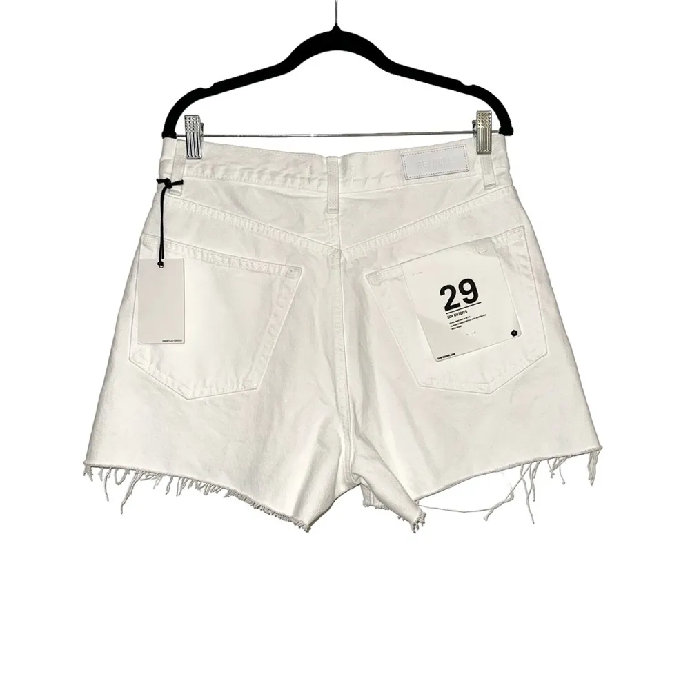 NWT Re/Done 50s Cutoffs Ultra High Rise White Button Fly Denim Shorts 29 - Image 4