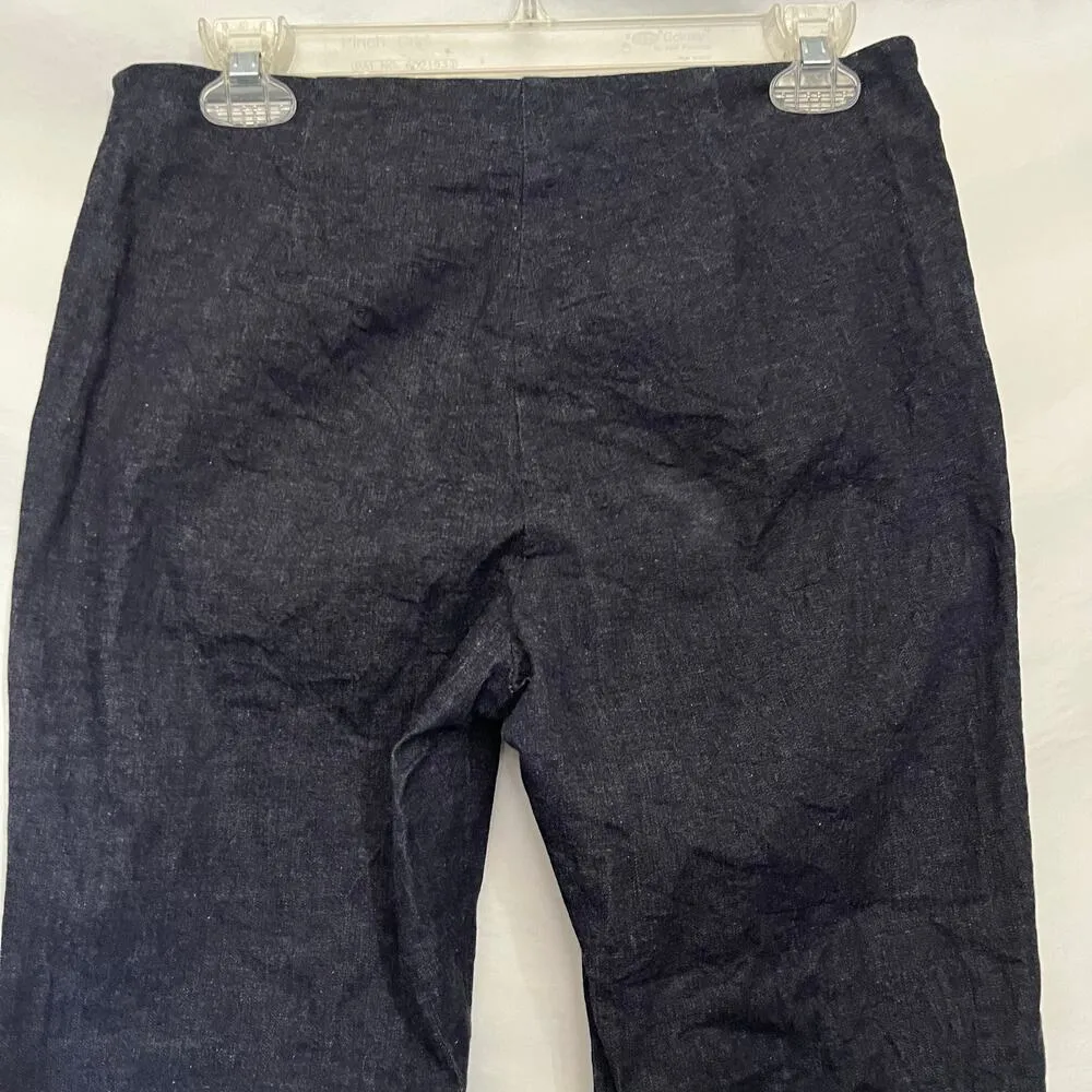 Boston Proper Denim Trouser Women Pants Size 6 Dark Wash Boot Cut Light Weight - Image 7