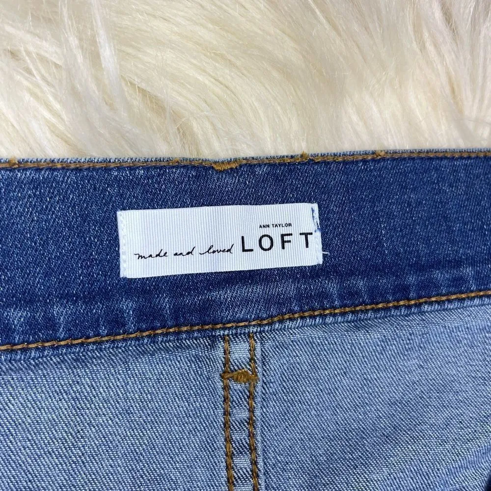 Ann Taylor The Loft button down denim skirt sz 14 - Image 2