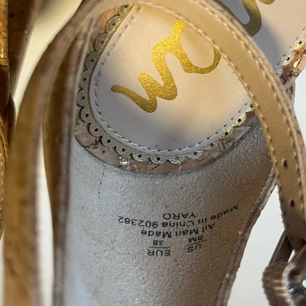 Sam Edelman Yaro Ankle Strap Cork Textured Sandals - Image 9