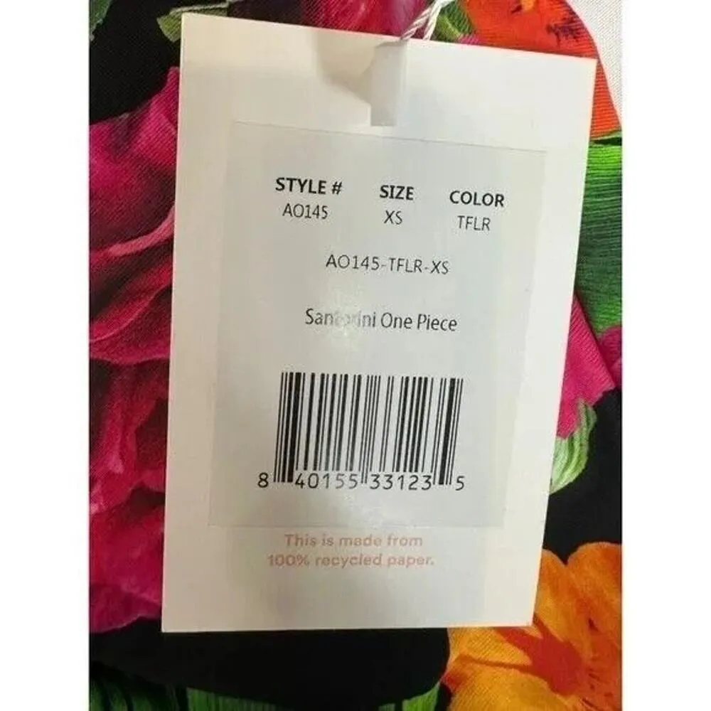 NWT Andie Floral The Santorini One Piece Swimsuit Removable Cups XS Black #3162 - Image 11