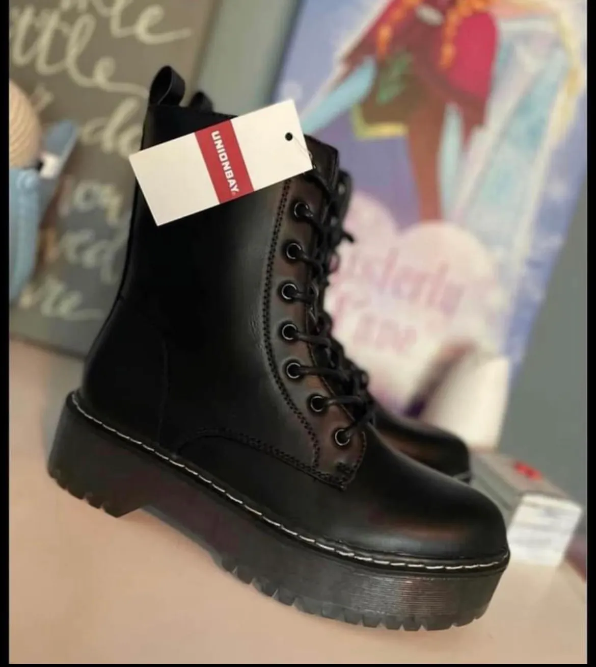 Unionbay Kiwi Leather Platform Combat Boots - Image 4