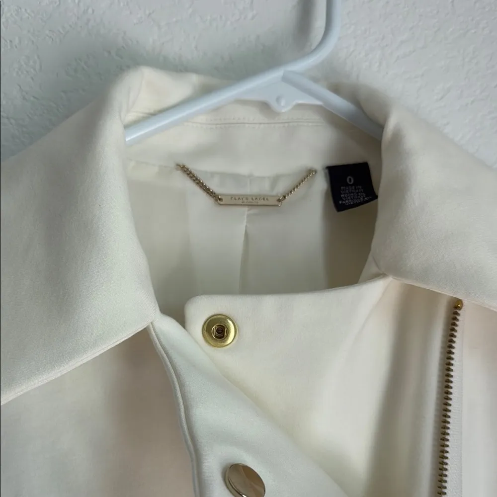 Black Label Cream and Gold Leather Moto Jacket - Image 5