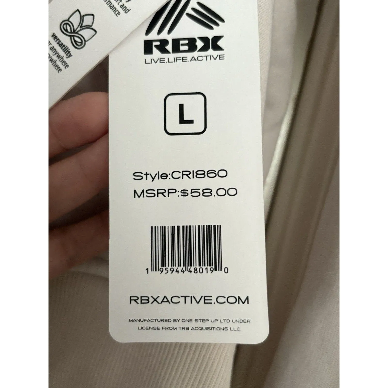 RBX Pullover Womens Size Large Beige Quarter Zip Activewear Hoodie Sweater Gym - Image 3