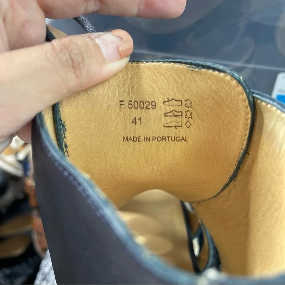 A.P.C. black lace up leather wedge espadrilles sandals size 41‎ - Image 5