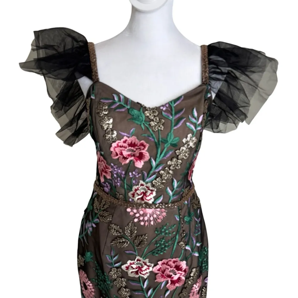 Bronx and Banco - Melia Lace Floral Midi Dress Sz S - Image 4