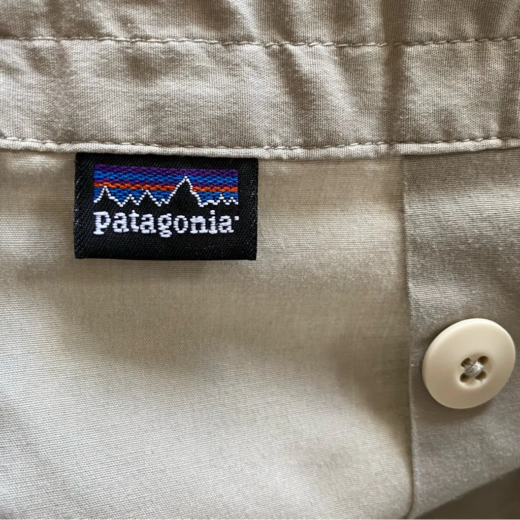 VTG Organic Cotton Blend Patagonia Lightweight Straight Split Hem Pants Khaki - Image 4