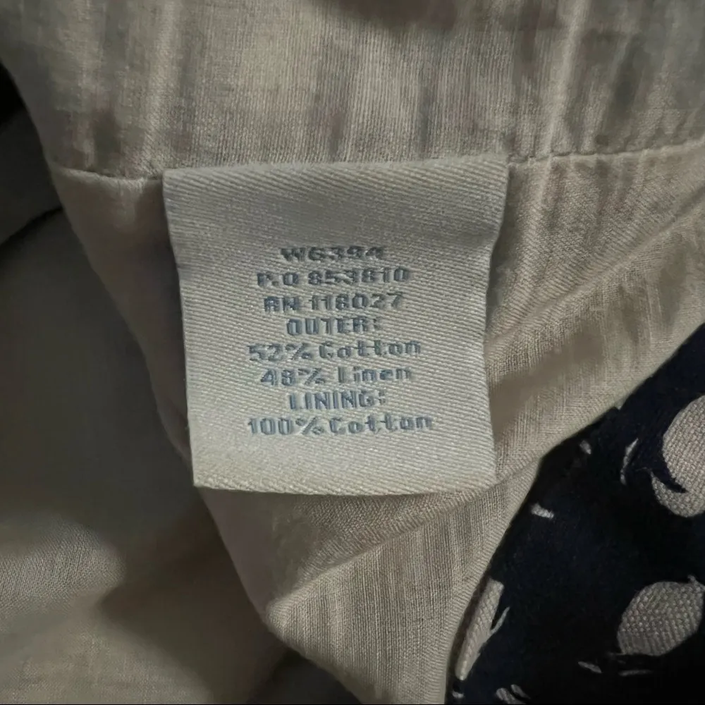 Boden Navy Richmond Circle Print Lined Pencil Skirt Size 6R Cotton Linen Casual. - Image 4