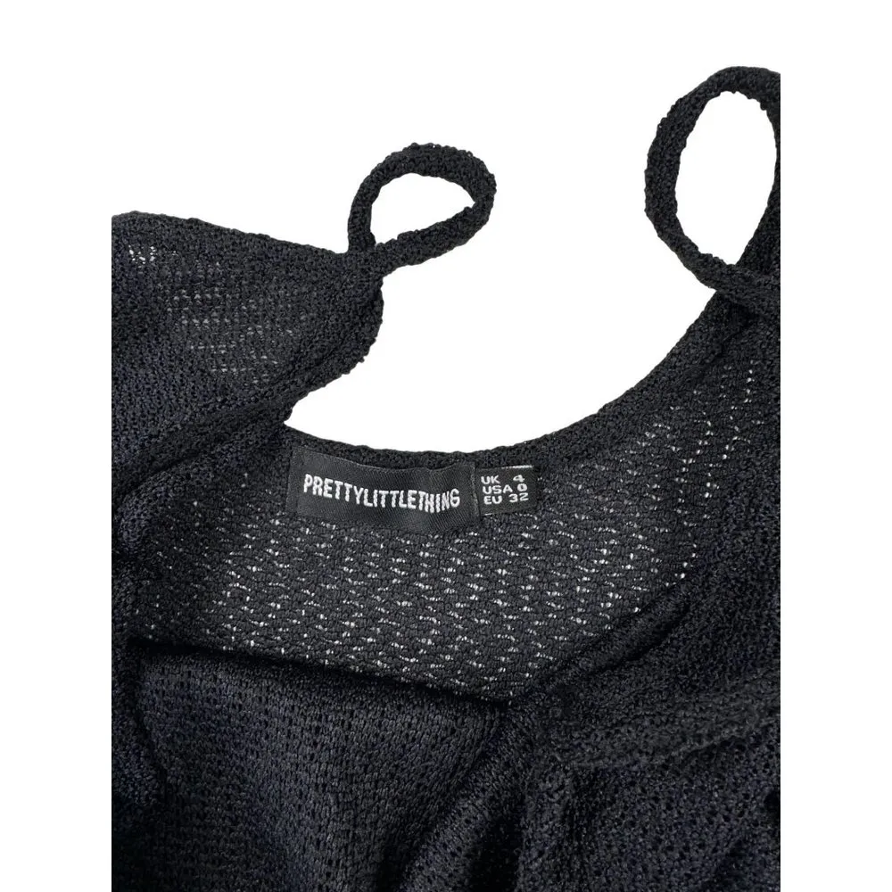 PrettyLittleThing - Sheer Stretch Cami Maxi Dress in Black - Image 3