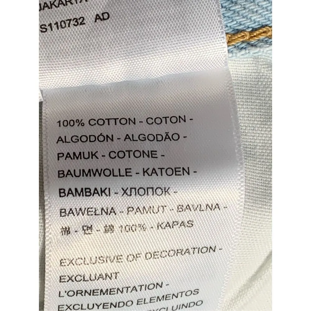 Levi’s 501 Original Floral Embroidered Straight Leg Jeans 28x30 Light Wash - Image 10