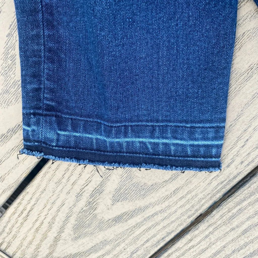 Chaps size 6 dark wash raw hem stretchy elastic waist band jeans - Image 3