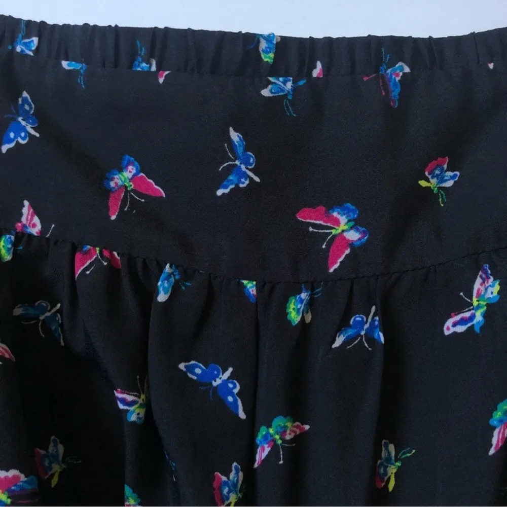 Express Butterfly Lined Black Flutter Shorts Size 00 - Image 4