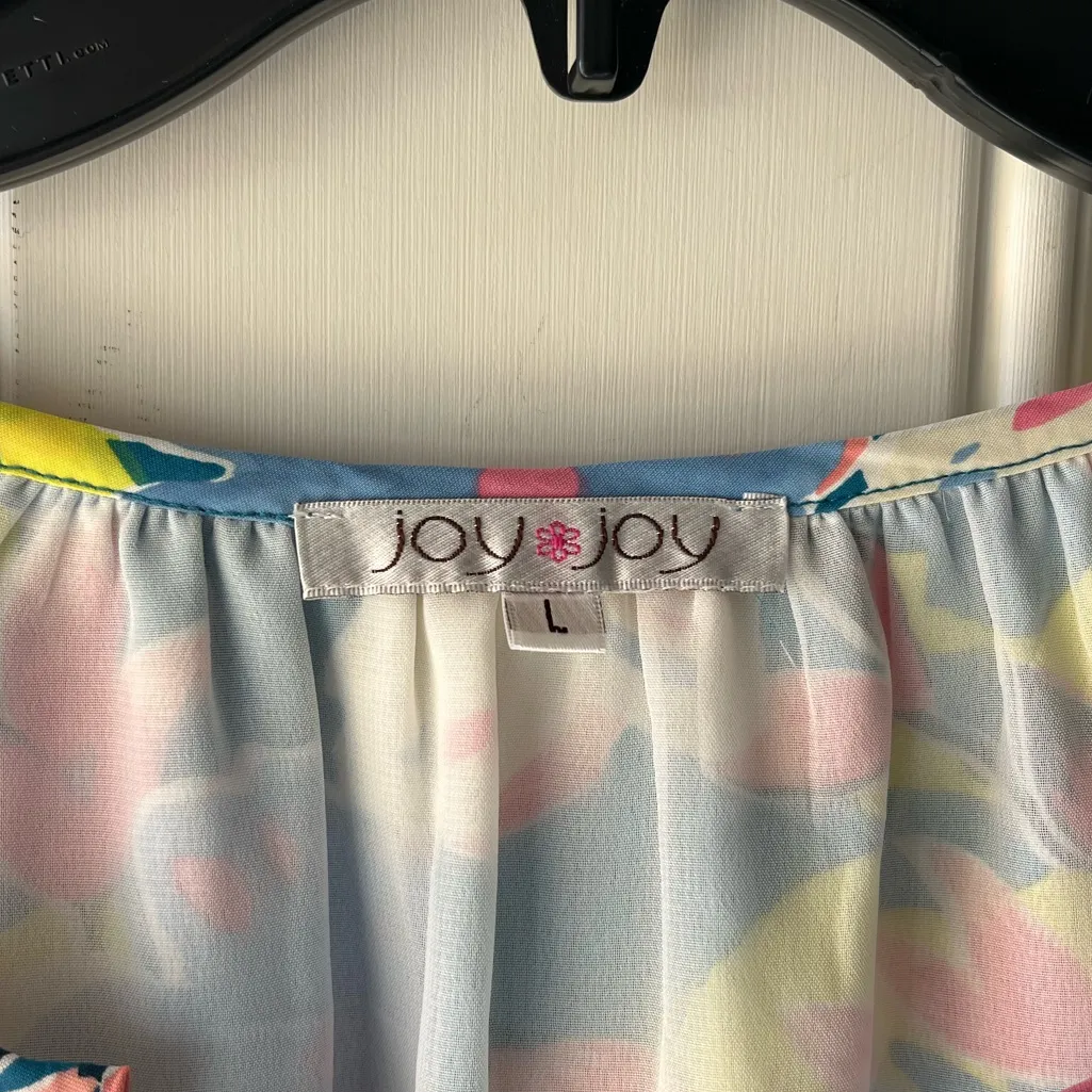 Joy Joy NEW floral top blouse shirt women’s large colorful boutique - Image 3