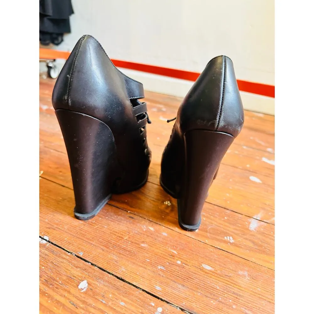 YSL Women's Black Hortense Leather Lace - Image 3