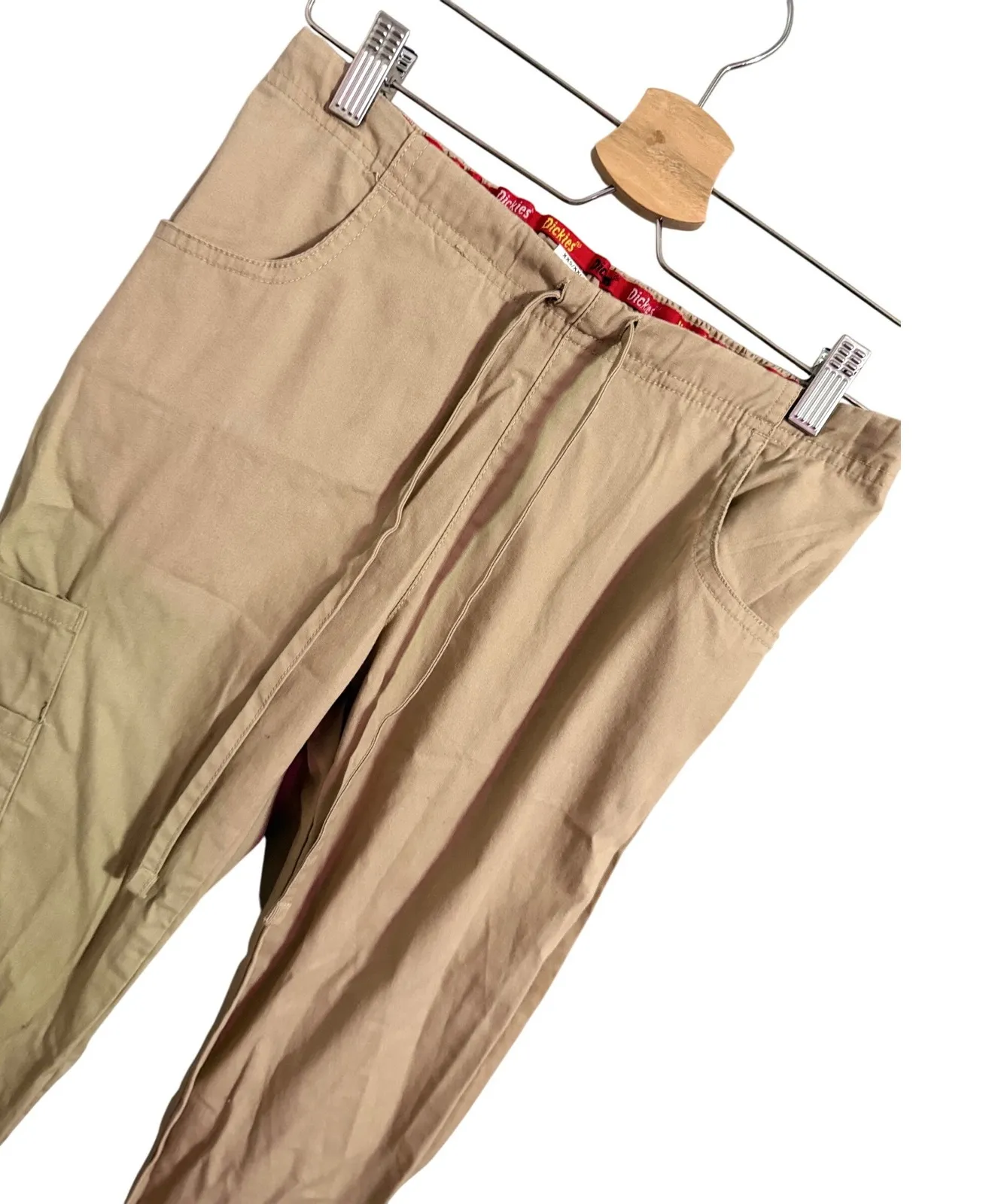 Dickies Women's Khaki Cargo Scrub Pants XXS/XXCH/TTP Casual Workwear - Image 1