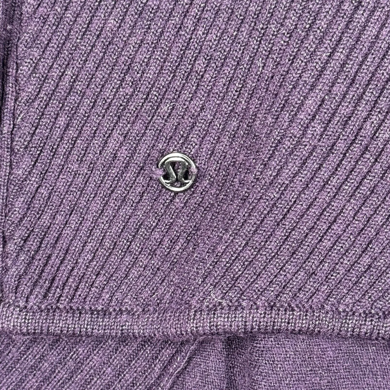 Lululemon Sweater Womens Medium Purple Resolution Wrap Ribbed Casual Athleisure - Image 7