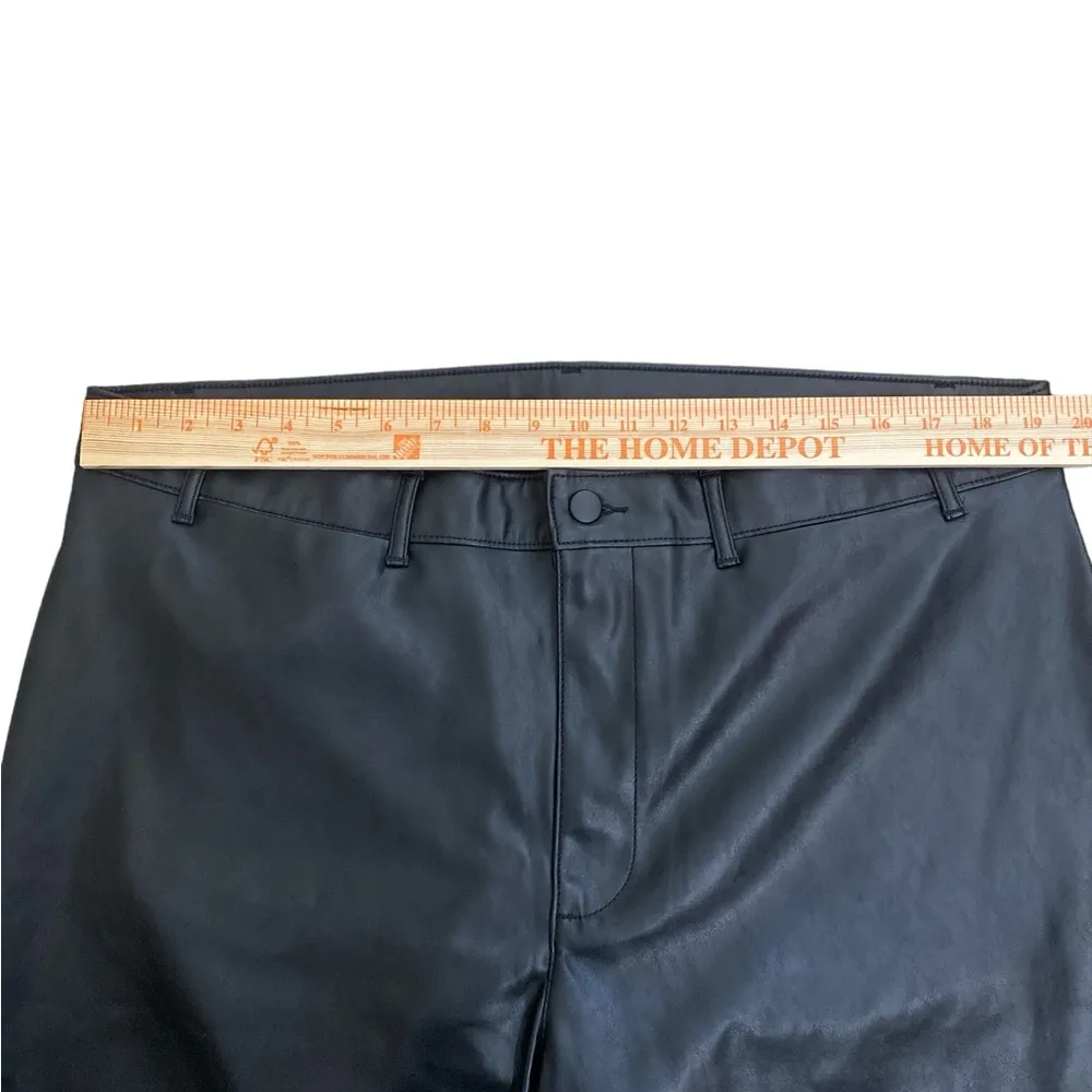 High rise faux leather cropped wide leg pants in black Jack - Image 6