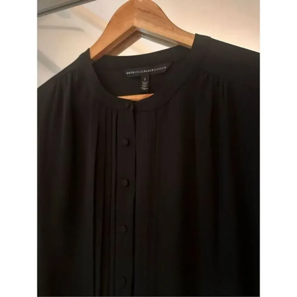 White House Black‎ Market Blouse Black Flutter Size 2 - Image 4