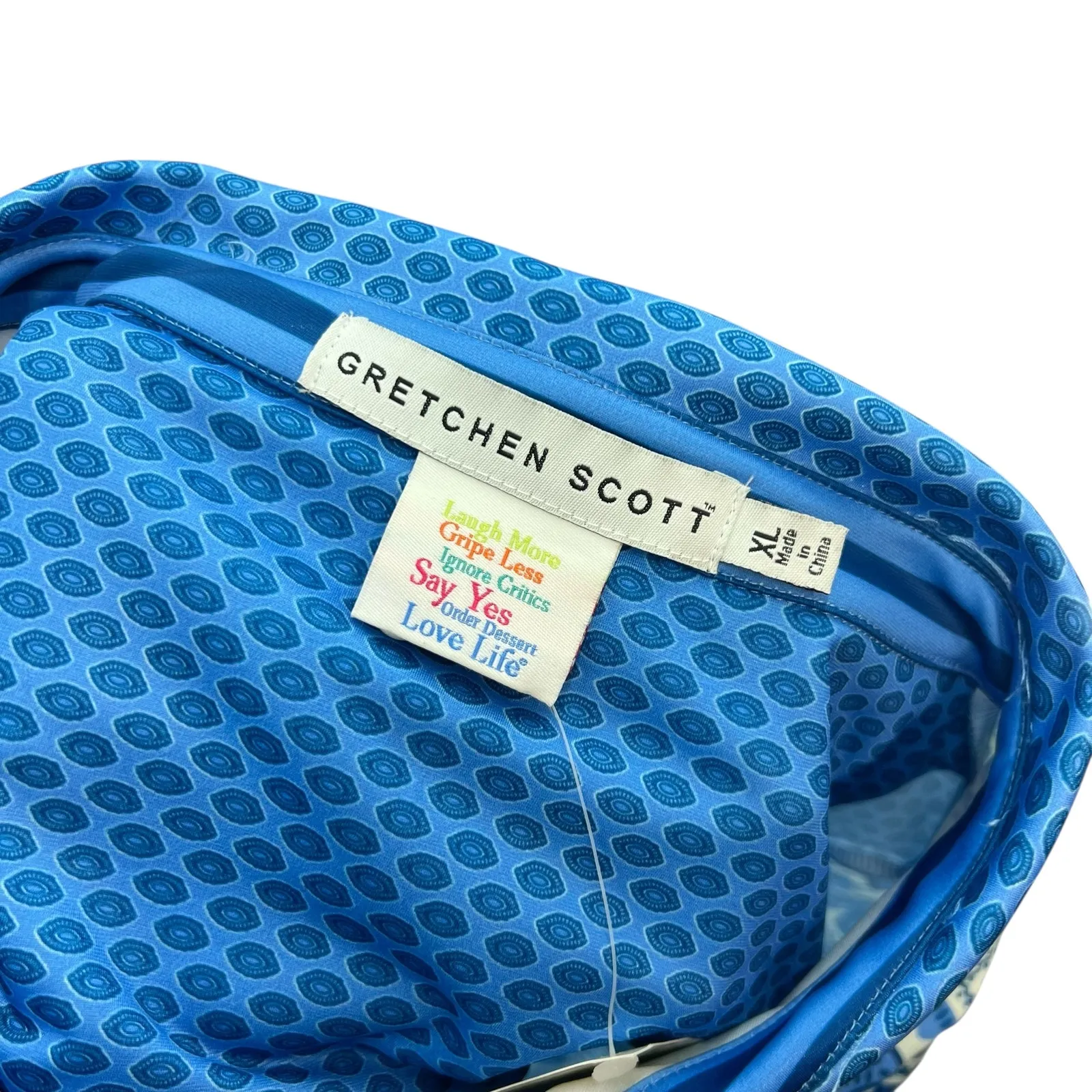 Gretchen Scott Everywhere Jersey 3/4 Sleeve Goddess Dress Print Blue Size XL - Image 12