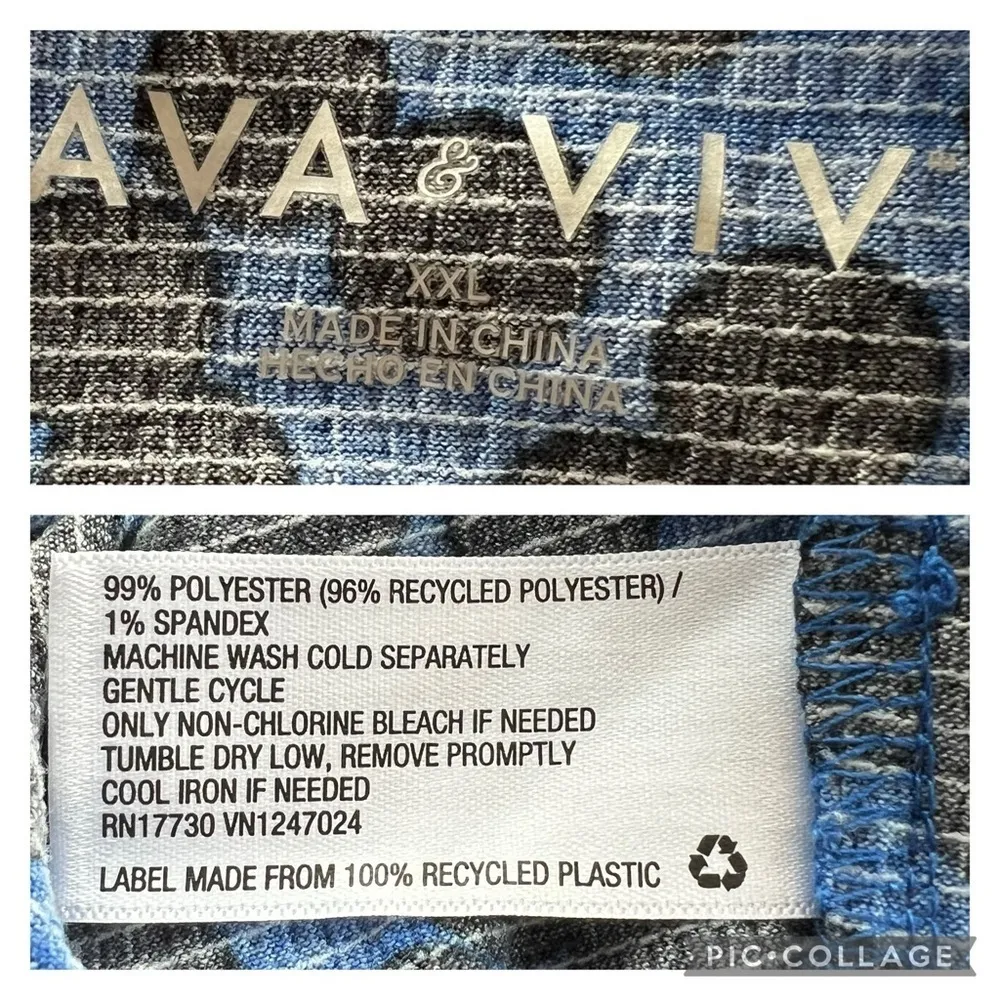 NWT Ava & Viv Dress Faux Wrap Polka Dot XXL Blue Long Sleeve Side Tie Cocktail - Image 16
