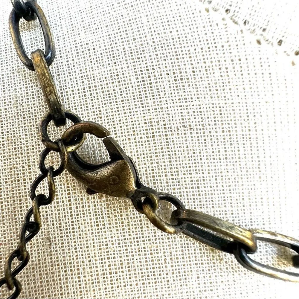 Cookie Lee brown rhinestone circle pendant necklace - Image 5