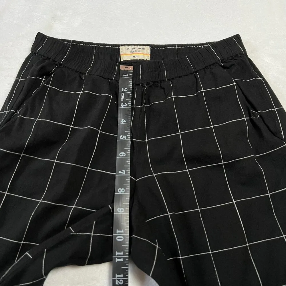 Marine Layer Pull On Allison Ankle Pants Size XS Petite Windowpane Lightweight - Image 11