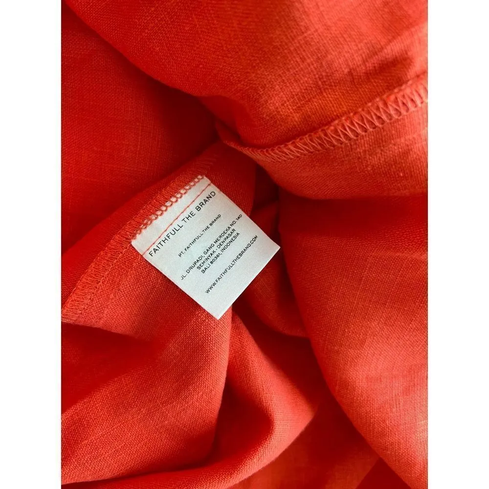 FAITHFULL THE BRAND LINEN RUFFLE DRESS SIZE 2 - Image 14