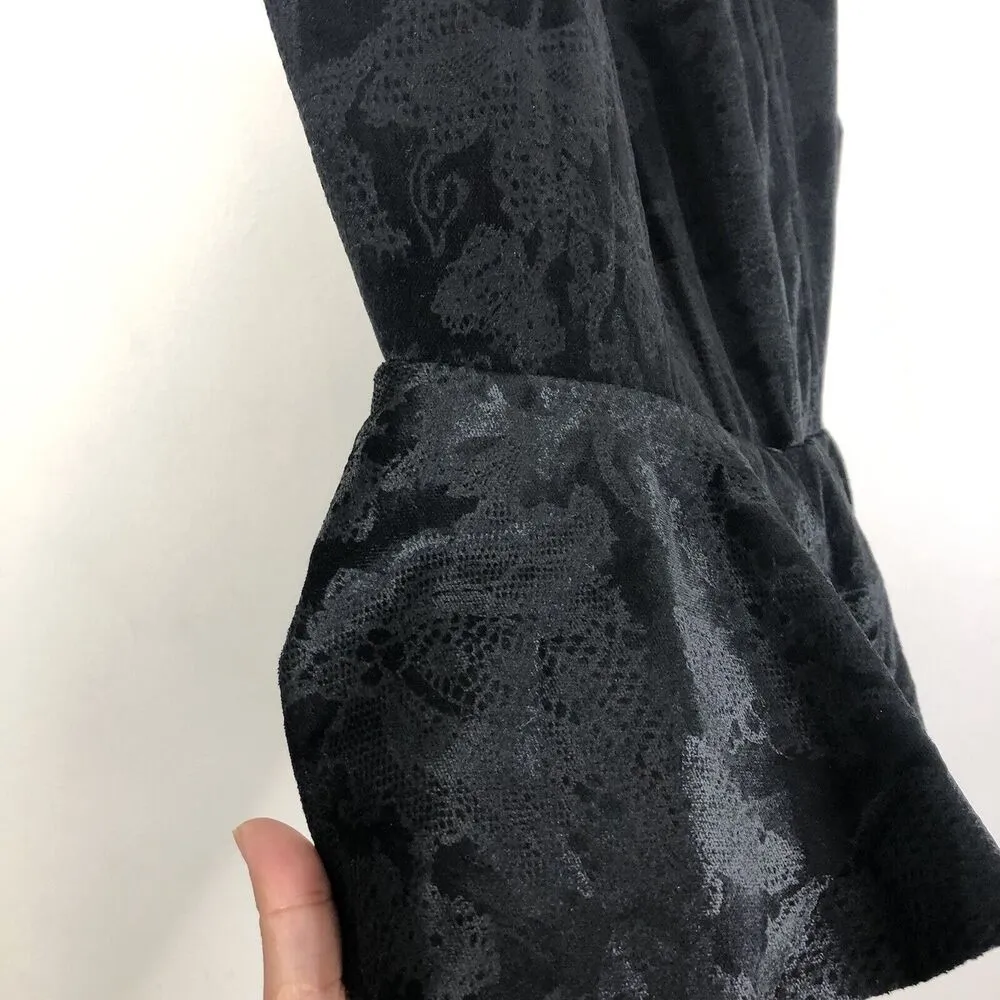 NEW Alice + Olivia Yodi Square Neck Brocade Black Peplum Dress Women's Size 8 - Image 6