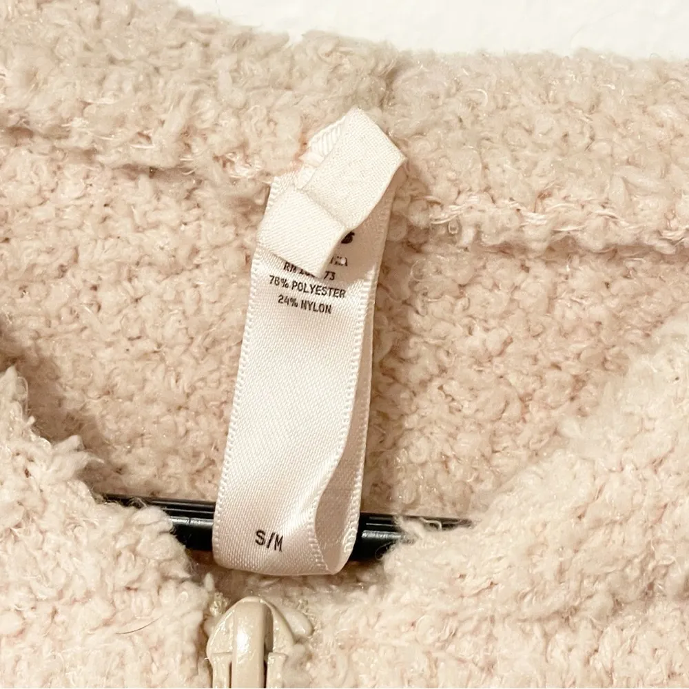 Kim Kardashian SKIMS Size Small/Medium Cream Cozy Knit Zip Up Hoodie - Image 3