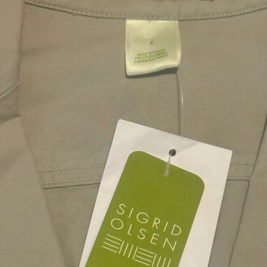 🏷️NWT Sigred Olsen Cotton Chino Blazer – Classic Khaki Minimal Jacket Size S (4) - Image 3