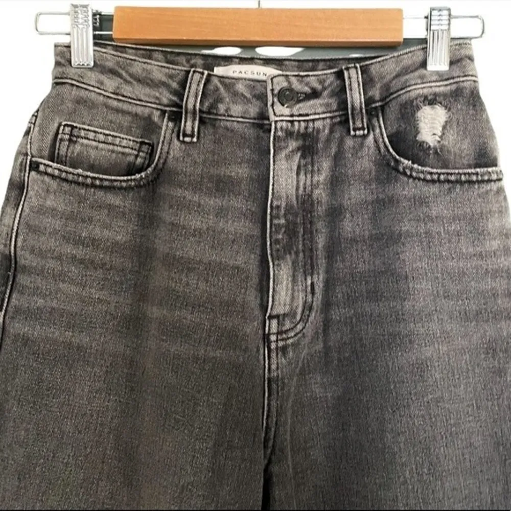 PacSun Jeans Highrise 90s Boyfriend Straight Distressed Gray Rip Women’s Size 26 - Image 3