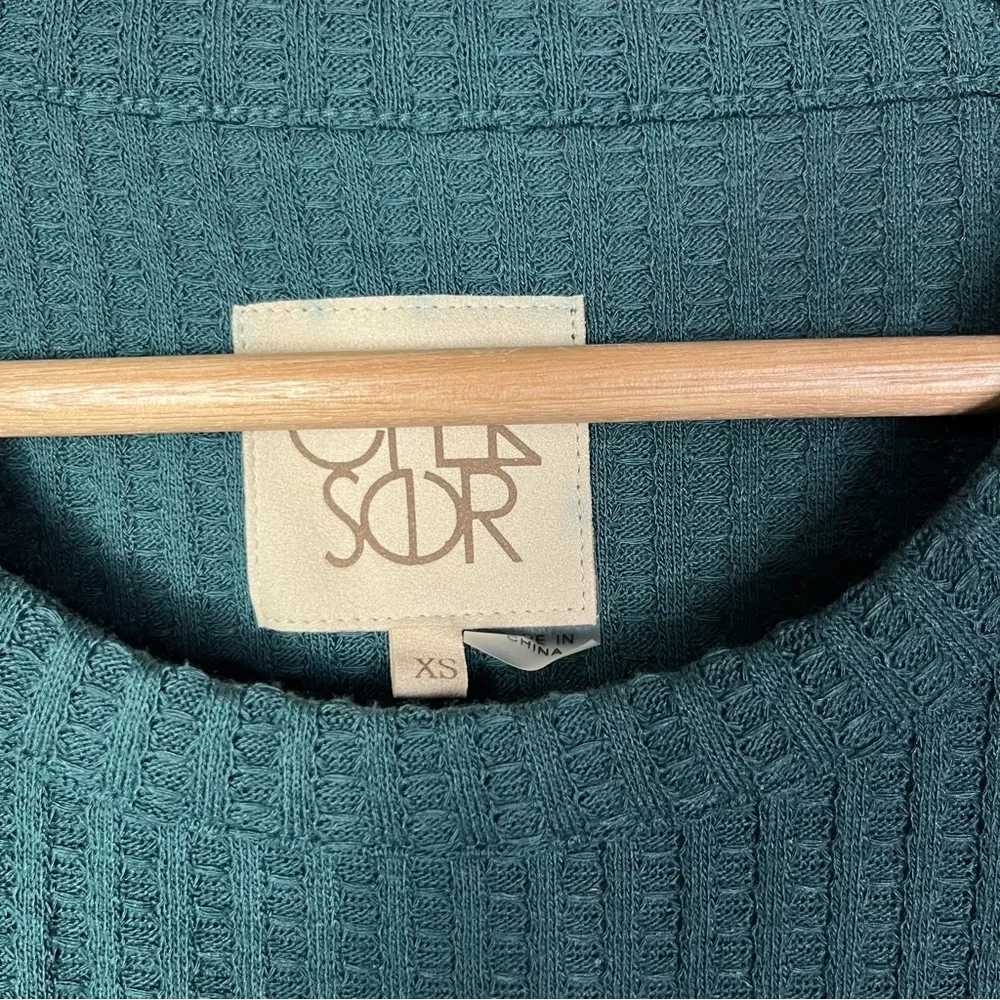 Chaser Teal Blue Thermal Knit Long Sleeve XS - Image 48