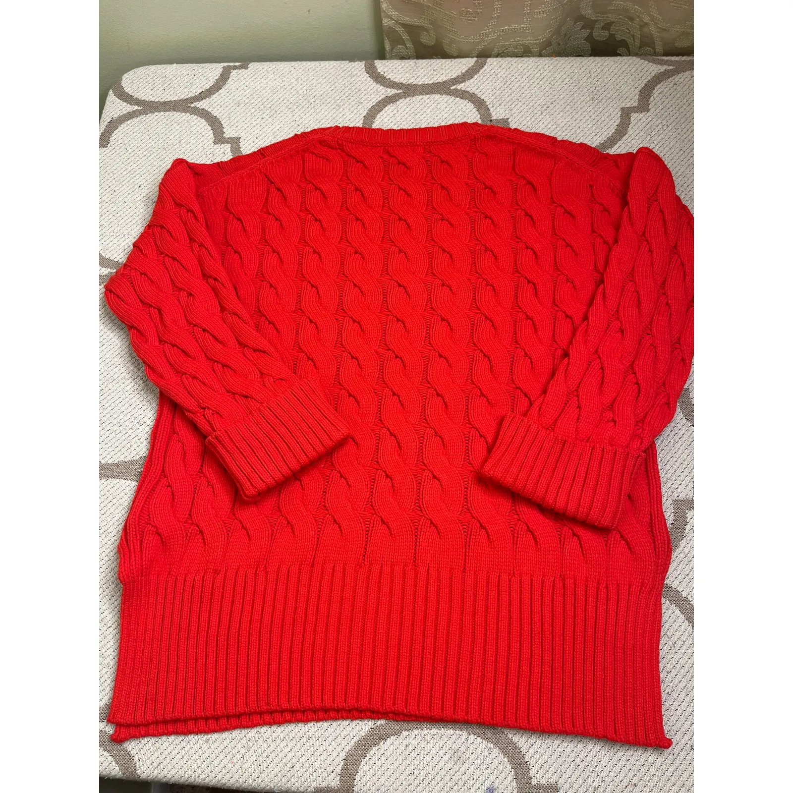 J. Crew Cotton blend cableknit side-slit crewneck sweater, style:Bm401, size s/m - Image 11