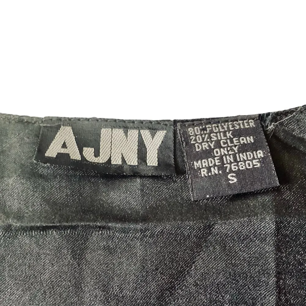 Vintage AJ Sequin Silk Blend Vest Black - Image 4