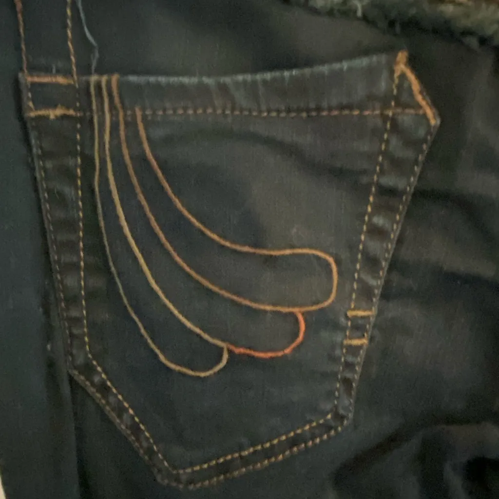 Vintage y2k Bebe Low Rise Flared Jeans embroidered pockets Boho Western Fall - Image 13