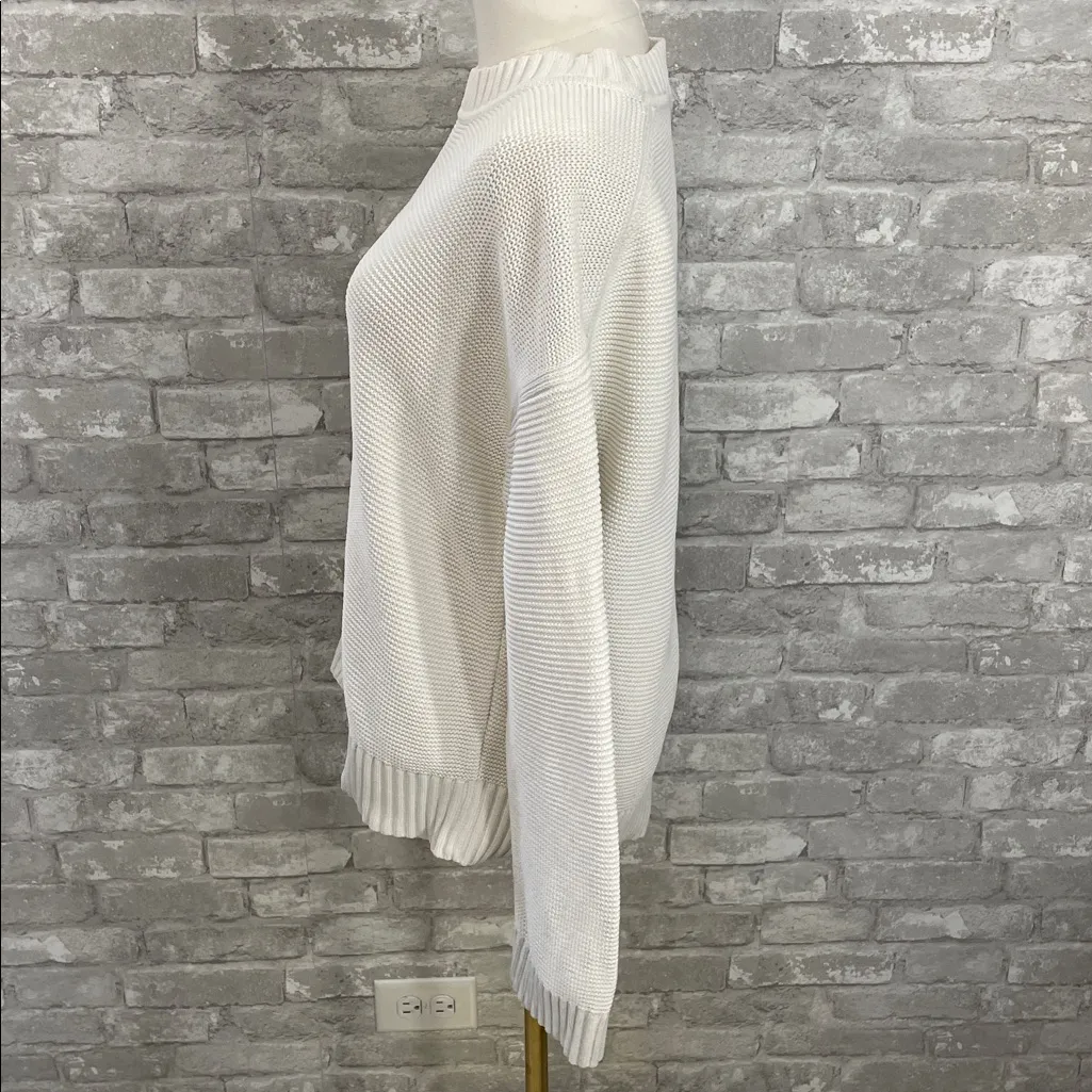 Everlane White Crewneck Ribbed Knit Sweater - Image 2