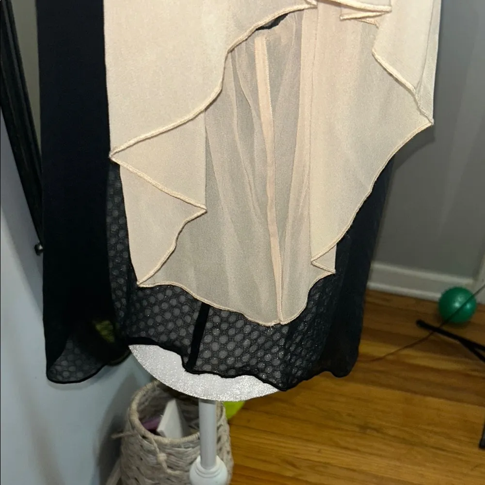 RACHEL Rachel Roy Black Ruffled Sheer Blouse Size M - Image 4