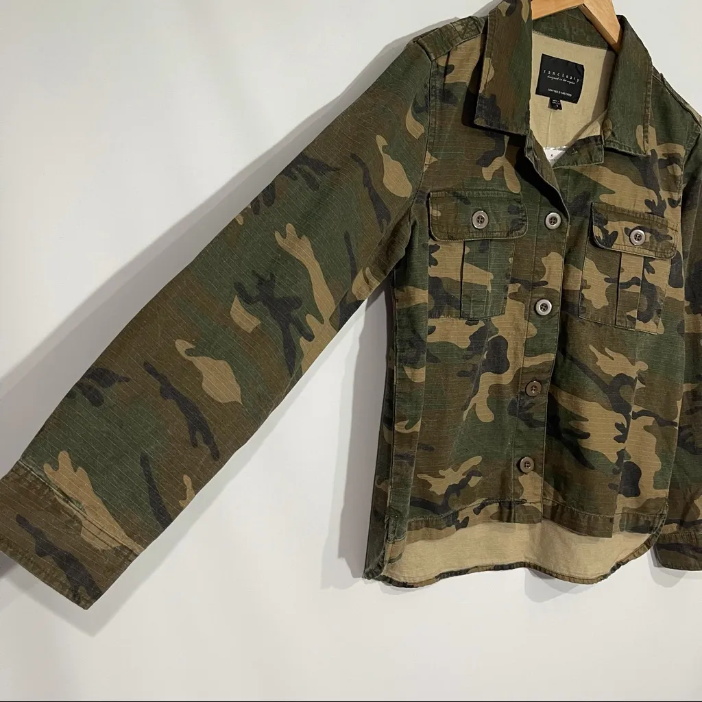 Revolve Sanctuary Rip Stop Camo‎ Cropped Jacket - Image 3