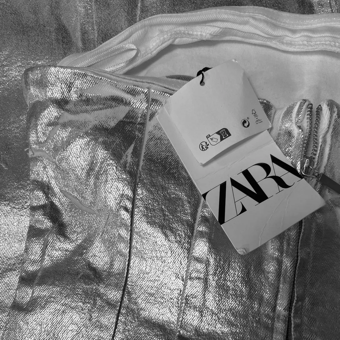 NEW Zara Silver Metallic Strapless Sleeveless Maxi Tube Cocktail Formal Dress XS - Image 8