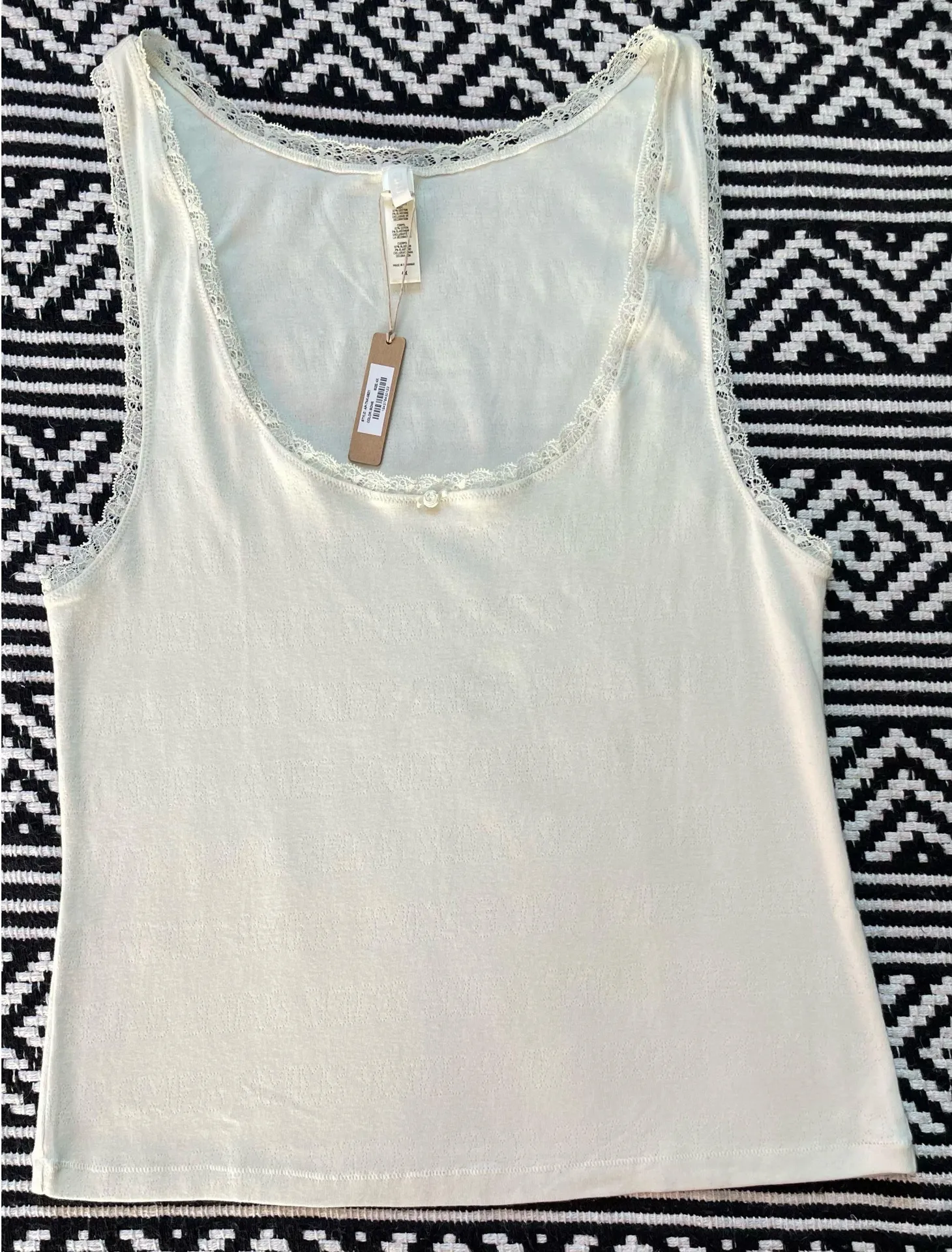 Bone Lace Pointelle Logo Tank Top NWT! - Image 5