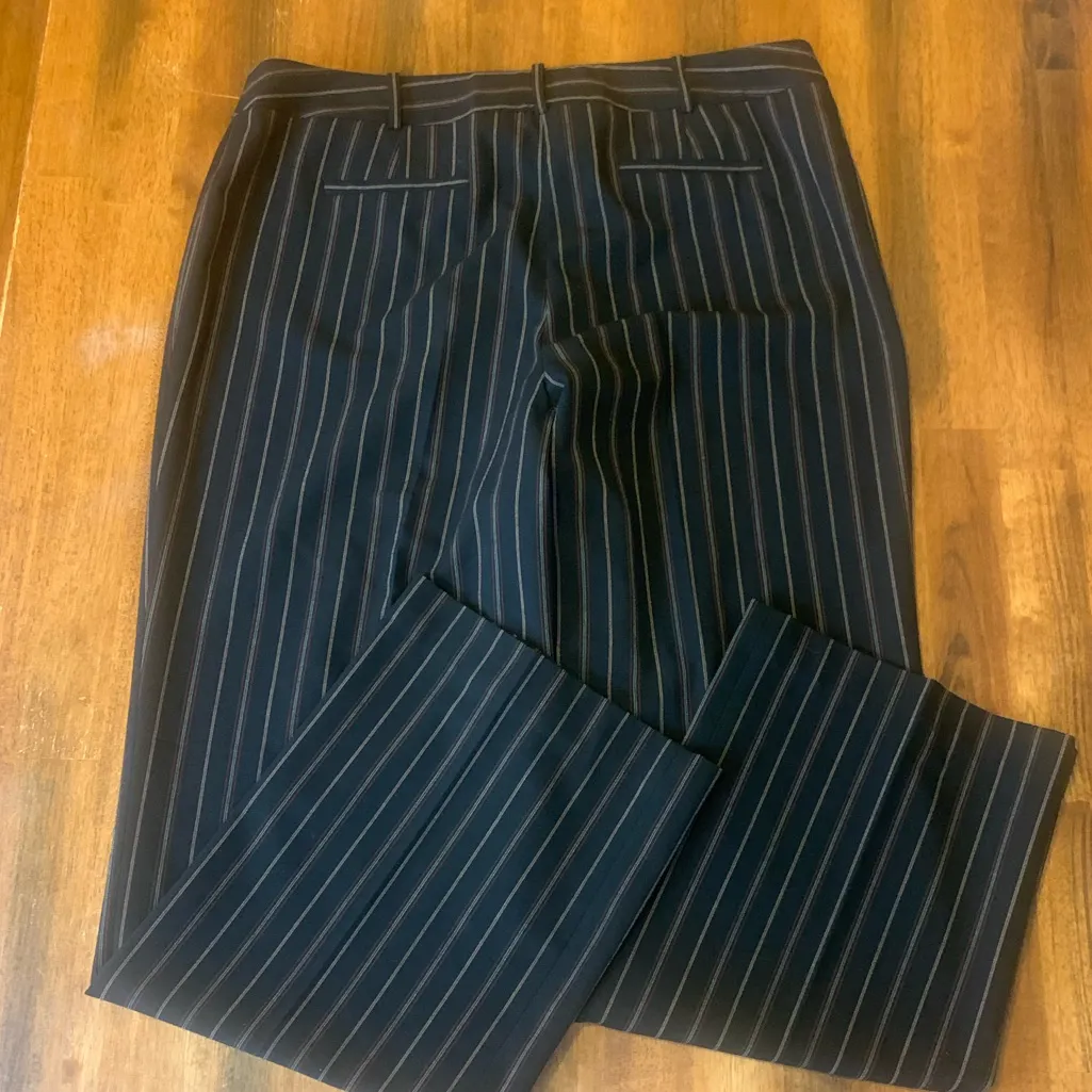 Evan Picone Slacks 14 Black Striped Dress Trousers Stretch Business Casual - Image 9