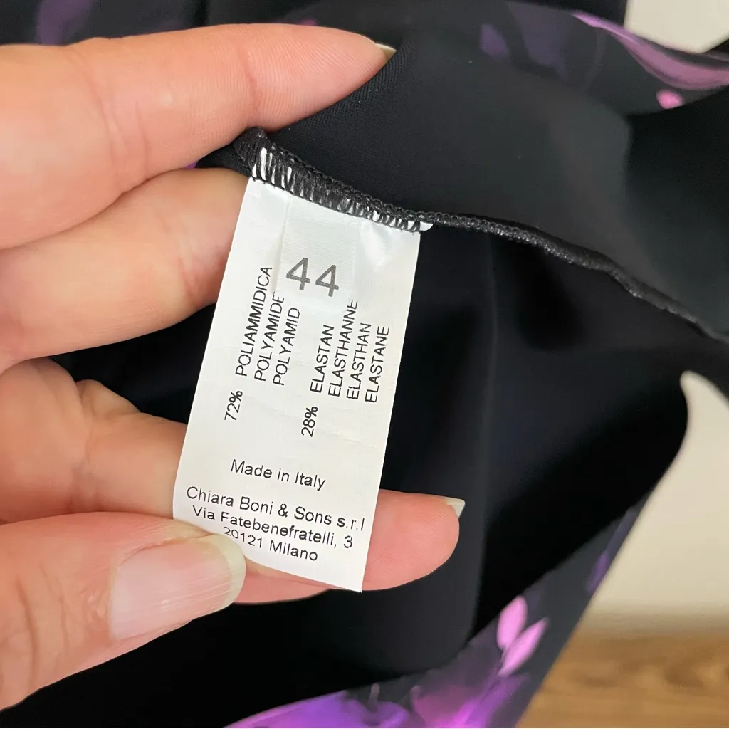 Chiara Boni La Petite Robe Floral-Print Ruffle‎ Bodycon Midi Dress Size 44/8 - Image 10