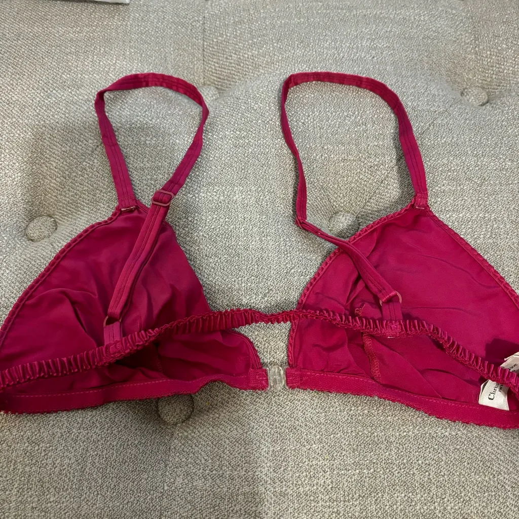 Vintage Christian Dior Pink 100% Silk Bralette - Image 2