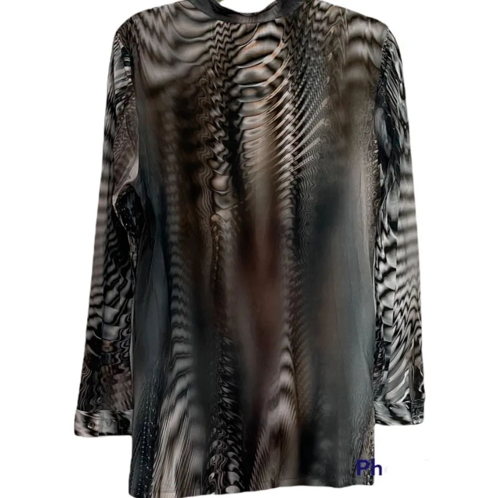 Yansi Fugel Swirl Print Long Sleeve Mini Dress Size Meduim Size M - Image 2