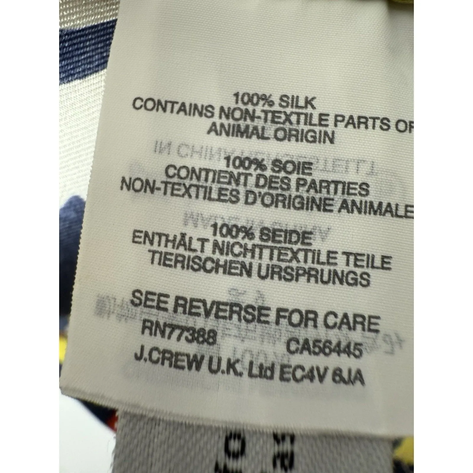 J Crew‎ Silk Top in Vintage Floral Baltic Sea women’s 6 Black Label maximalist Red - Image 4