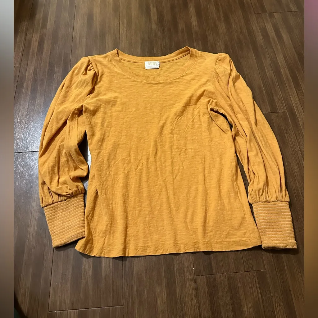 Nation LTD Romy long sleeve top clementine orange size small - Image 2
