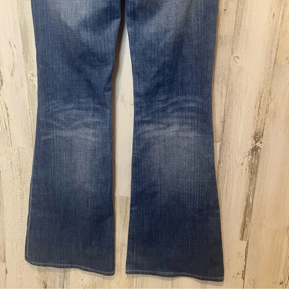 Madewell Flea Market‎ Flare High Rise Jeans -Medium Whiskered Stone Wash size 26 - Image 10