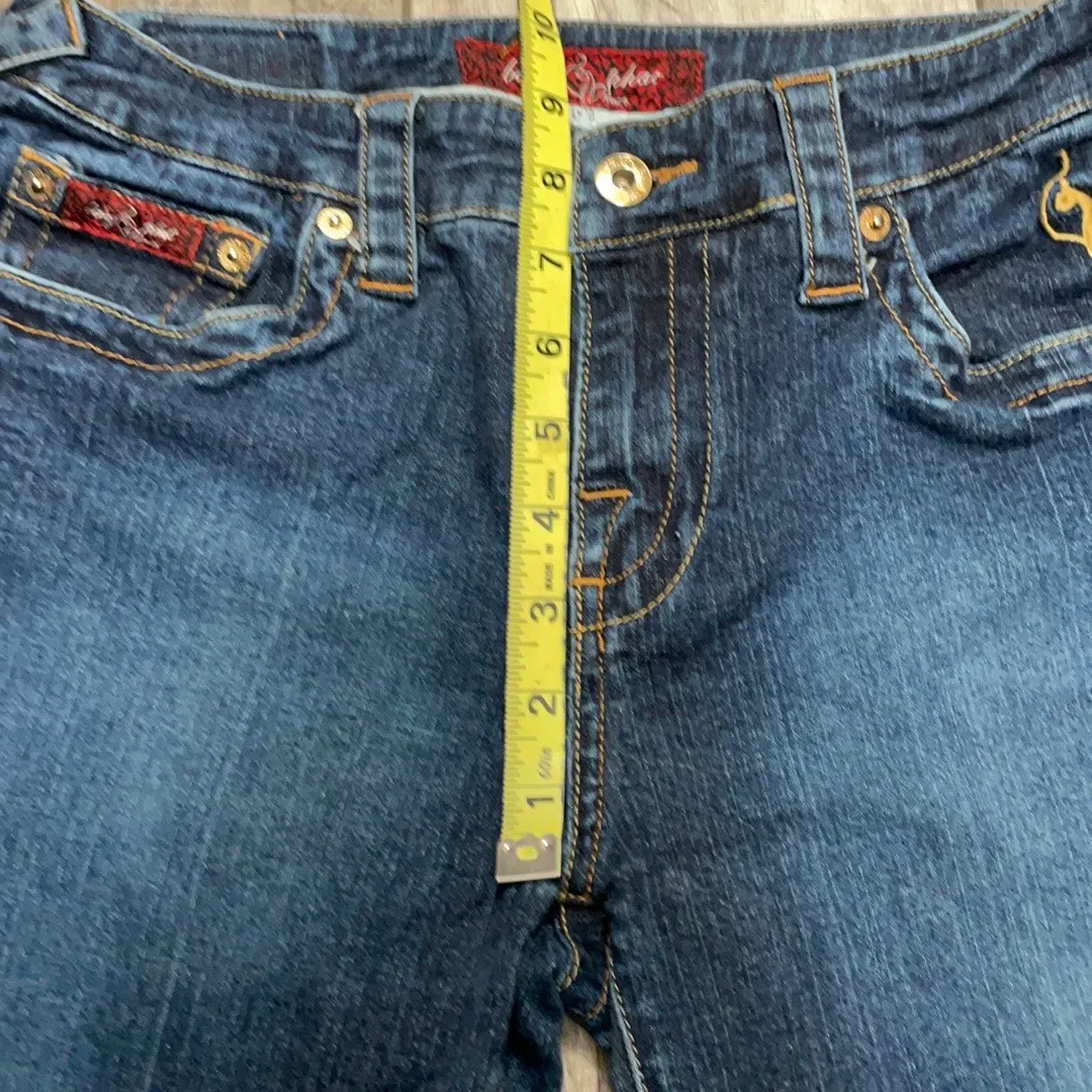Baby Phat boot cut jeans embroidered pockets 9 - Image 5